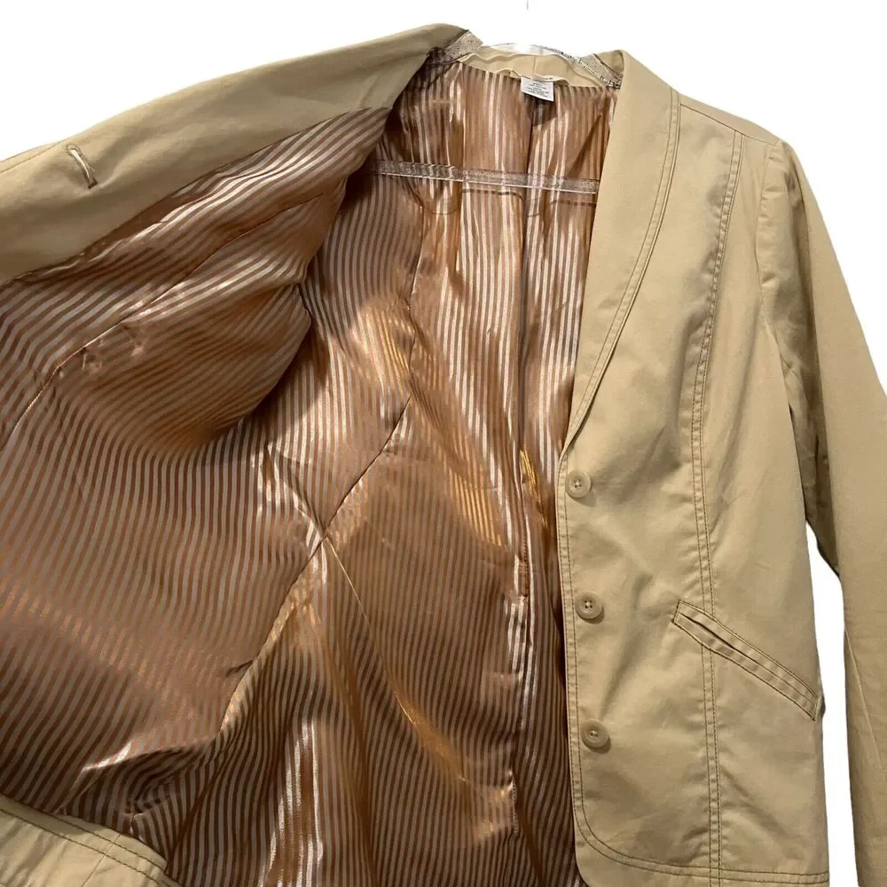 Sundance Women's Casual Blazer Jacket Light Tan 3 Button Single Breasted Size 6